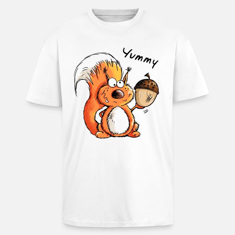 Yummy Eichhörnchen - Tier - Tiere - Comic - Oversized Heavyweight Unisex T-Shirt - Weiß