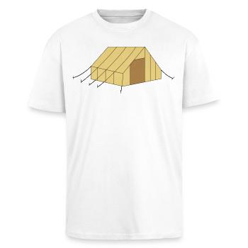 Zelt - Oversized Heavyweight Unisex T-Shirt - Weiß - Vorne - Alina (178cm) & Michal (187cm)