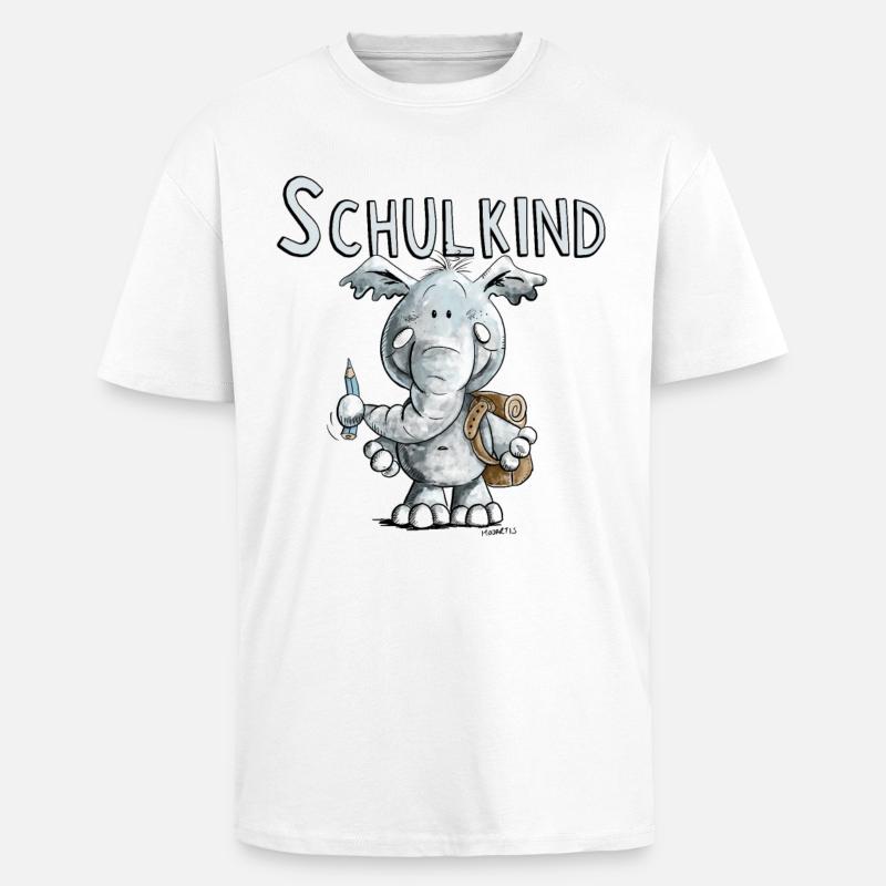 Schulkind Elefant I Einschulung Geschenk - Oversized Heavyweight Unisex T-Shirt - Weiß