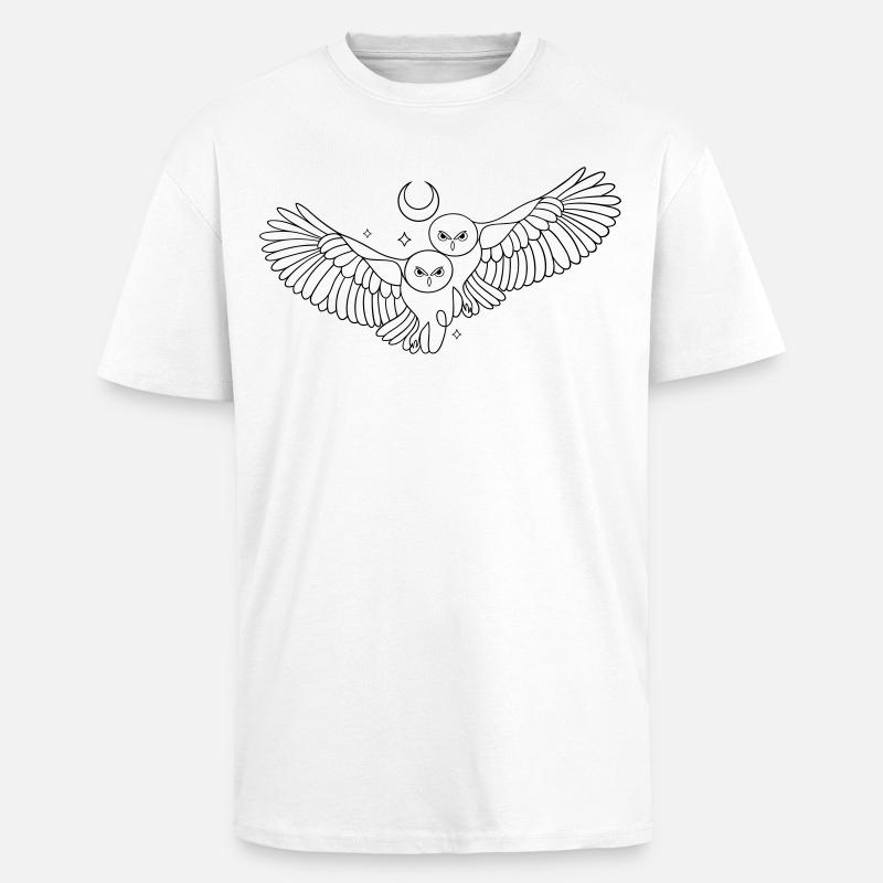 Eule Eulen Mond Liebe Infinity - Oversized Heavyweight Unisex T-Shirt - Weiß