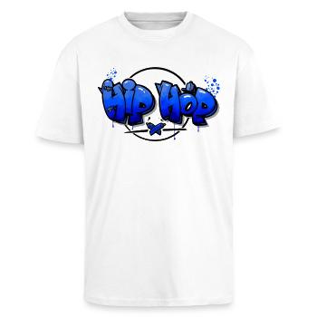 Hip Hop Graffiti - Oversized Heavyweight Unisex T-Shirt - Weiß - Vorne - Alina (178cm) & Michal (187cm)