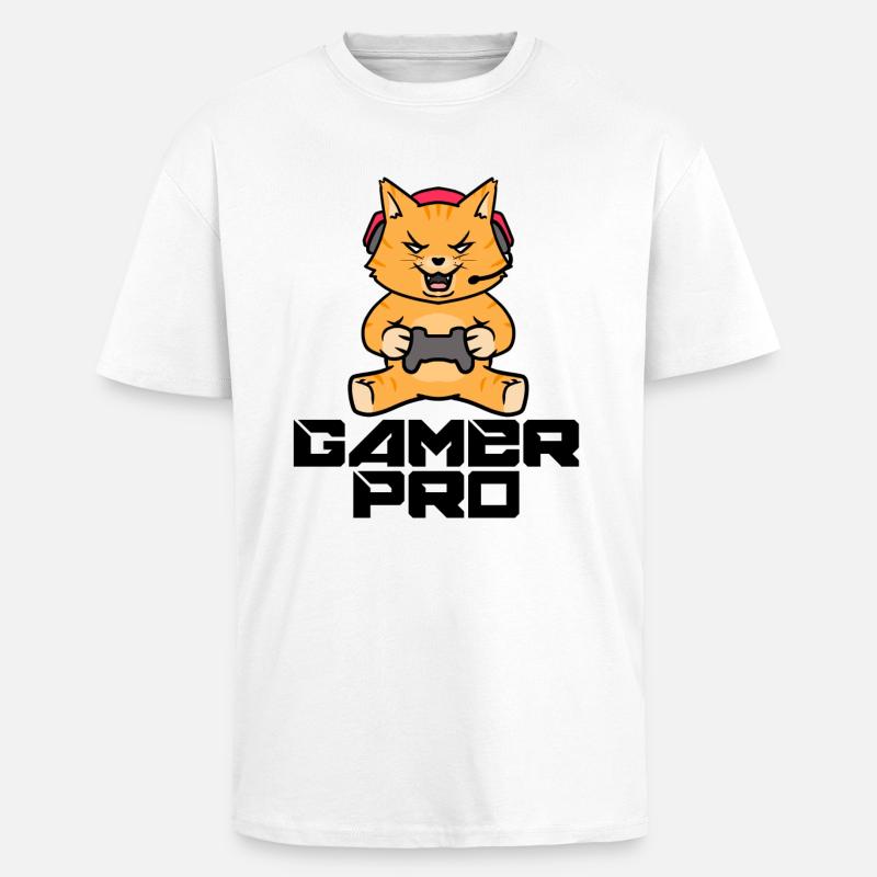 Gamer Zocker Headset Controller Videogames - Oversized Heavyweight Unisex T-Shirt - Weiß