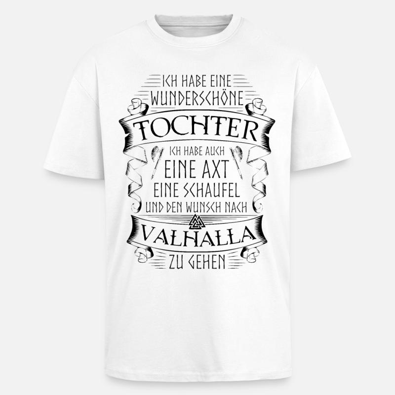 Vater Tochter Wikinger Spruch Valknut Valhalla - Oversized Heavyweight Unisex T-Shirt - Weiß