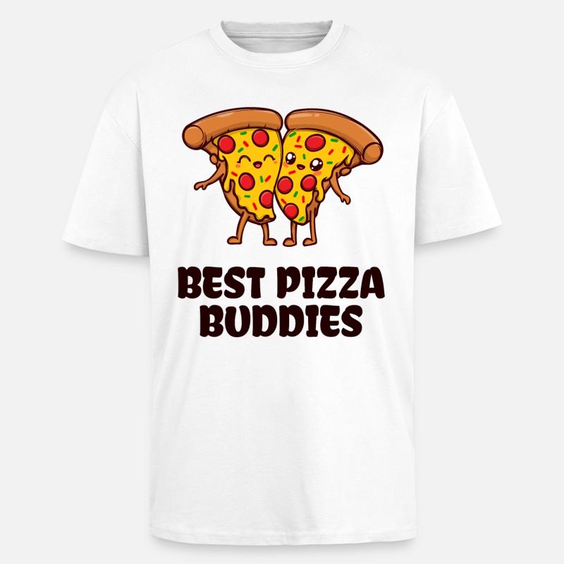 Pizza Buddy Beste Freunde Statement - Oversized Heavyweight Unisex T-Shirt - Weiß