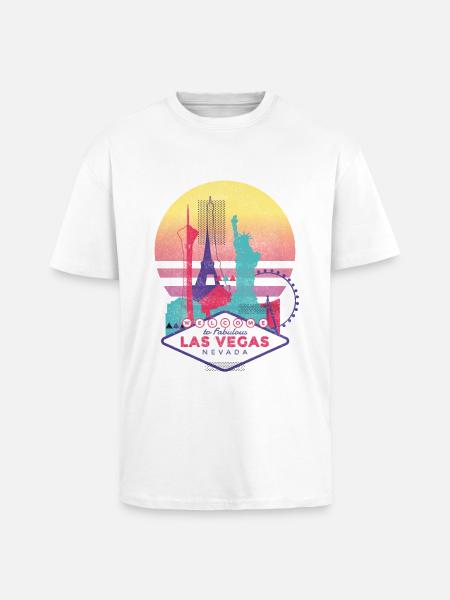Las Vegas - Oversized Heavyweight Unisex T-Shirt - Weiß