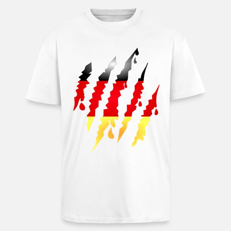 Claw scratches with Germany flag - Unisex Oversized Heavyweight T-shirt - white