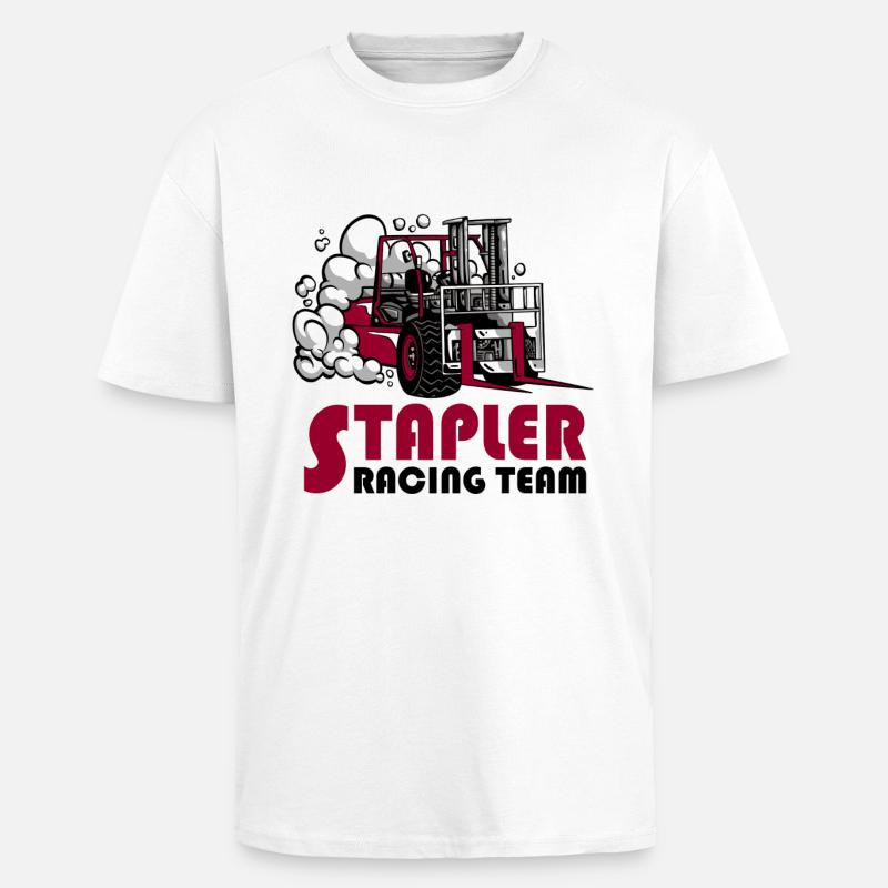 Stapler Racing Team - Oversized Heavyweight Unisex T-Shirt - Weiß