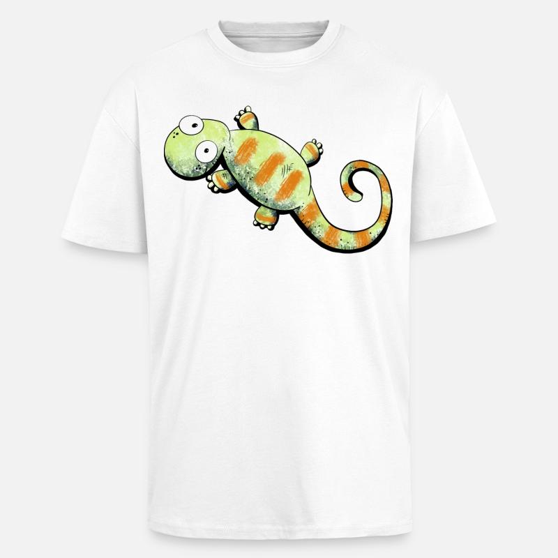 Happy Gecko I Echse - Oversized Heavyweight Unisex T-Shirt - Weiß