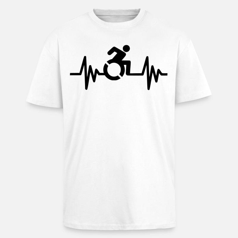 Bild Rollstuhlsymbol mit Herzfrequenz * - Oversized Heavyweight Unisex T-Shirt - Weiß