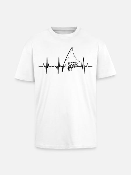Fischerei Herzlinie - Oversized Heavyweight Unisex T-Shirt - Weiß
