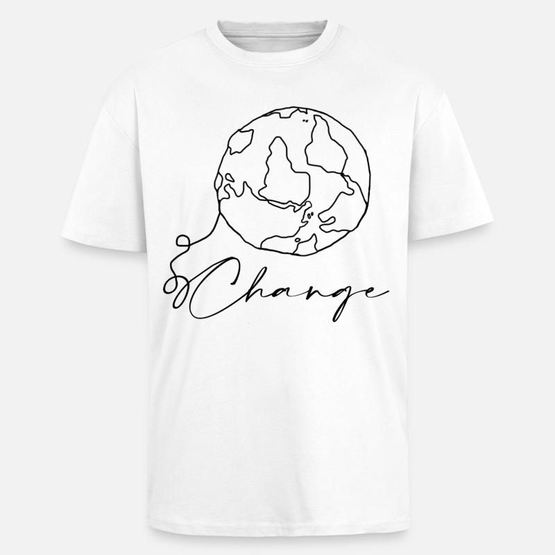 World - Oversized Heavyweight Unisex T-Shirt - Weiß