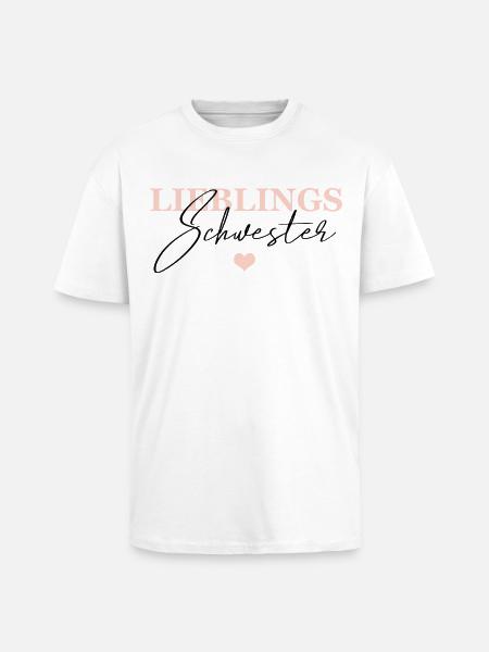 Lieblings Schwester - Oversized Heavyweight Unisex T-Shirt - Weiß