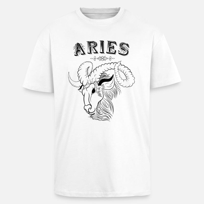 Aries Sternzeichen Widder - Oversized Heavyweight Unisex T-Shirt - Weiß