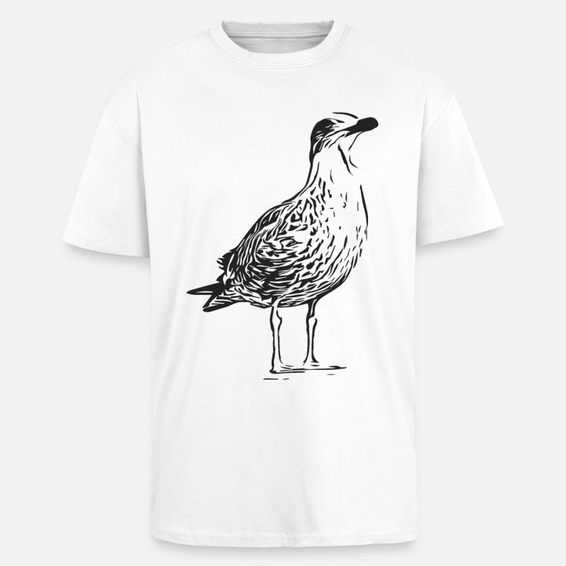 Eine Schöne Möwe - Oversized Heavyweight Unisex T-Shirt - Weiß