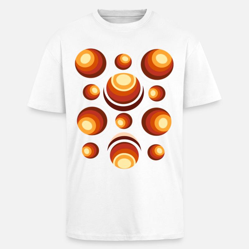 Retro Circle Pattern 70s Crescent - Unisex Oversized Heavyweight T-shirt - white