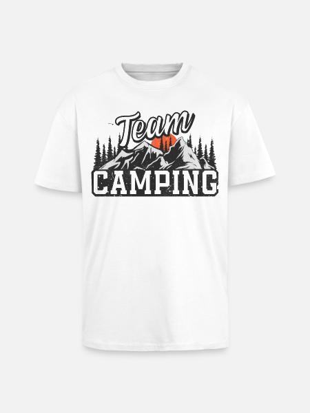 Team Camping - Unisex Oversized Heavyweight T-shirt - white