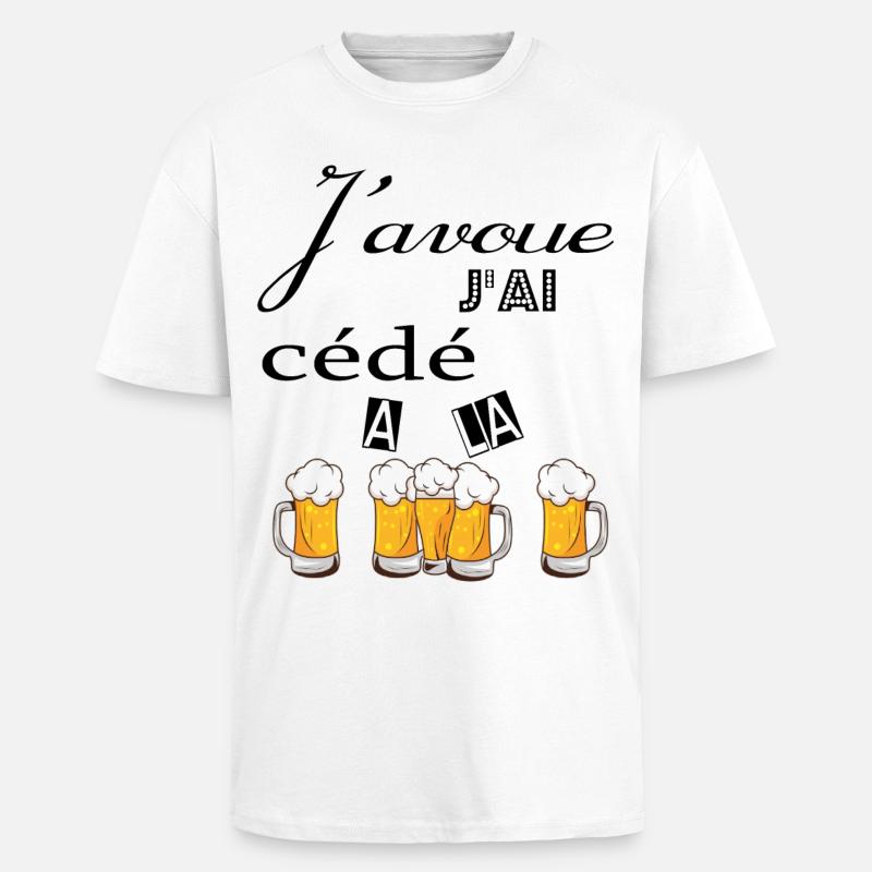 J''ai cédé à la pression - T-shirt unisexe oversize épais - blanc