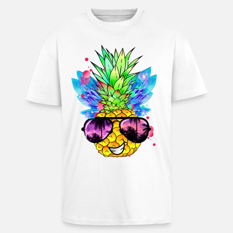 Ananas Kunst - Oversized Heavyweight Unisex T-Shirt - Weiß