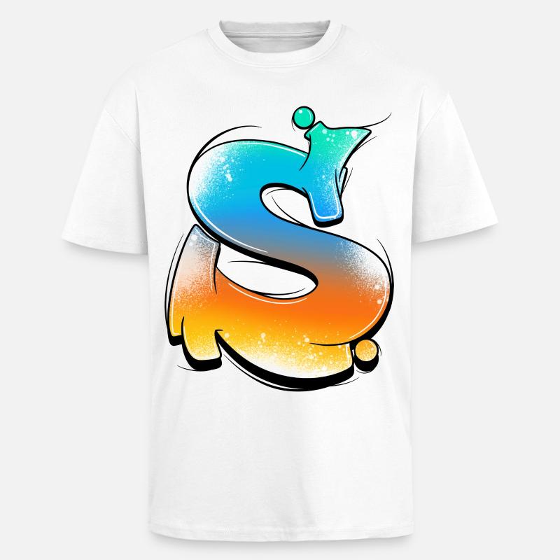 S-Gradiente di Spruzzi al Neon - T-shirt unisex oversize pesante - bianco