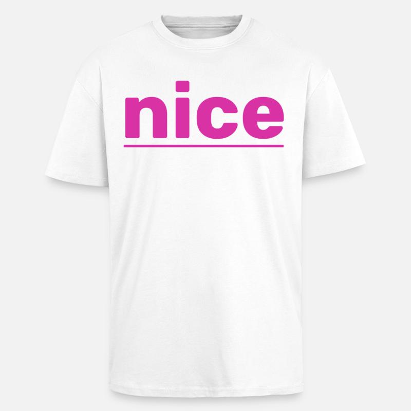 nice - Unisex Oversized Heavyweight T-shirt - white