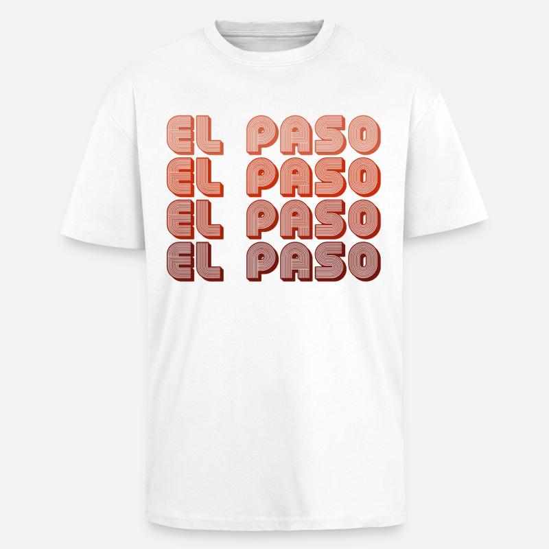 El Paso Gradient Retro Pattern - Unisex Oversized Heavyweight T-shirt - white