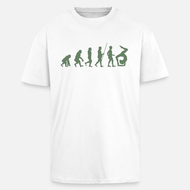 Turnerin Turner Evolution der Turnerin - Oversized Heavyweight Unisex T-Shirt - Weiß