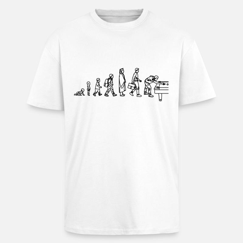 Évolution du billard - T-shirt unisexe oversize épais - blanc