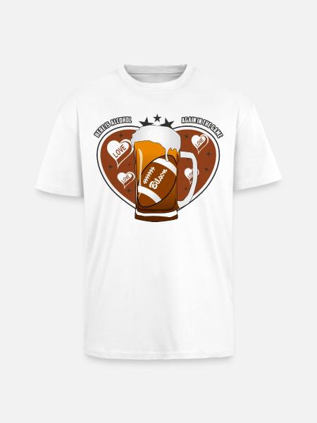 Football and beer - Unisex Oversized Heavyweight T-shirt - white