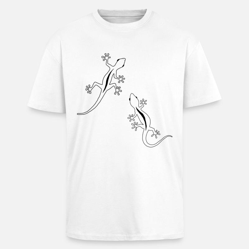 Zwei Eidechsen - Oversized Heavyweight Unisex T-Shirt - Weiß