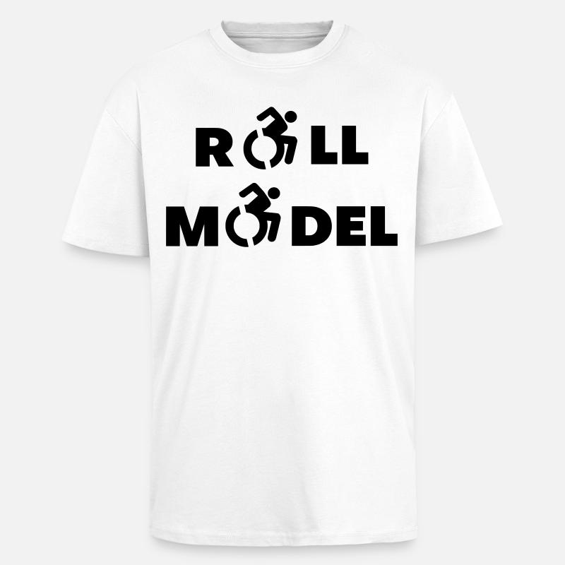Jeder Rollstuhlfahrer ist ein Vorbild * - Oversized Heavyweight Unisex T-Shirt - Weiß