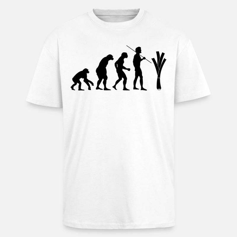 Evolution des Lauchs - Oversized Heavyweight Unisex T-Shirt - Weiß
