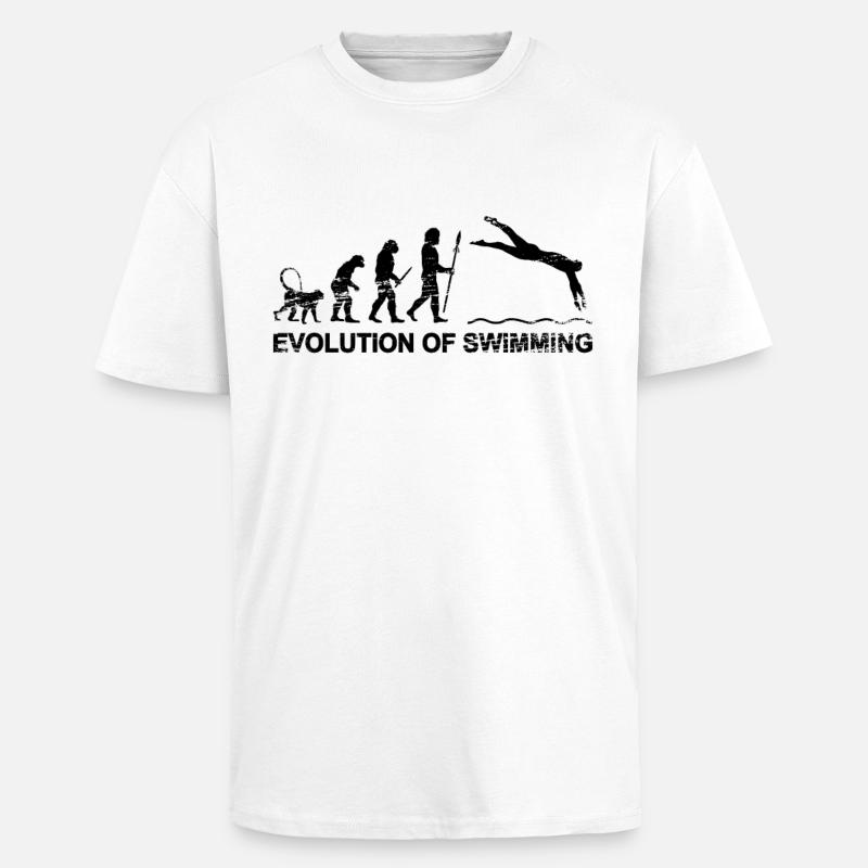 Schwimmer Evolution - Oversized Heavyweight Unisex T-Shirt - Weiß