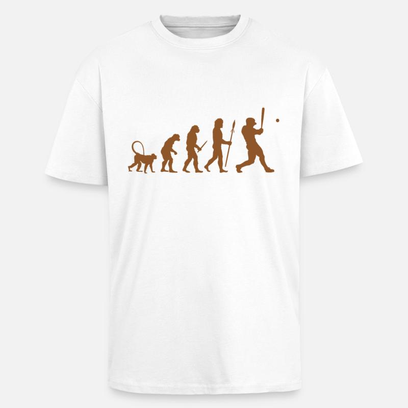Évolution du baseball - T-shirt unisexe oversize épais - blanc