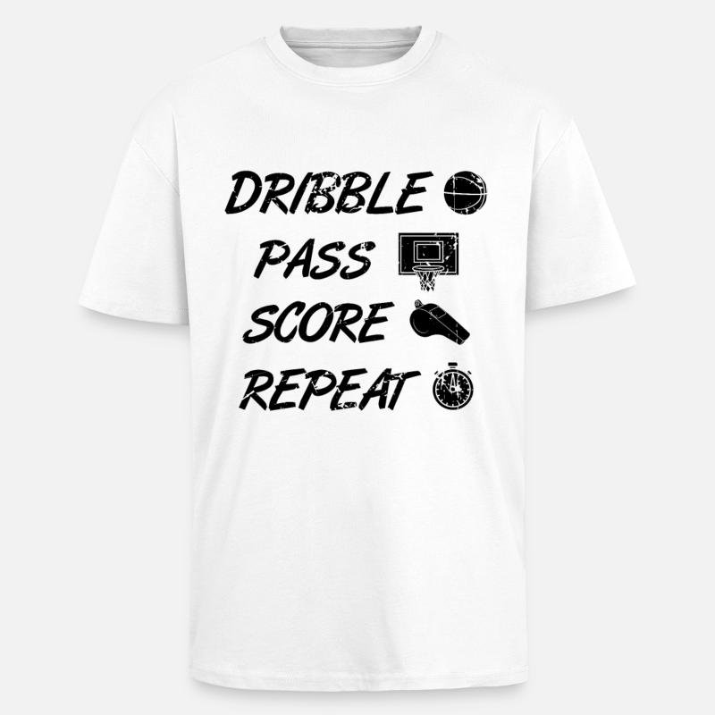 Dribbling Passing Points Repeating - Unisex Oversized Heavyweight T-shirt - white