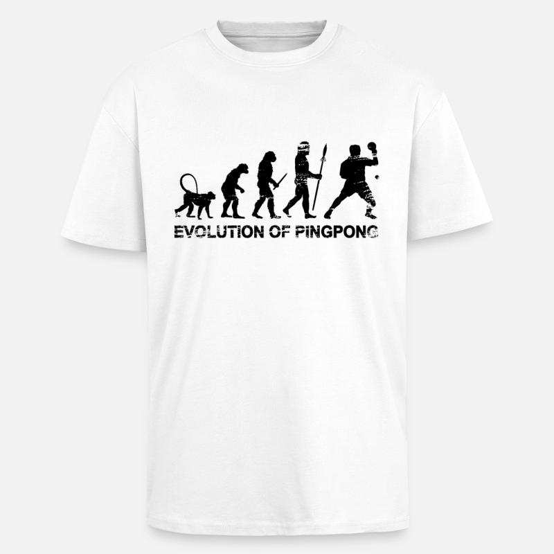 Évolution du pingpong - T-shirt unisexe oversize épais - blanc