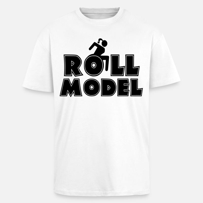 Jeder Rollstuhlfahrer ist ein Vorbild * - Oversized Heavyweight Unisex T-Shirt - Weiß