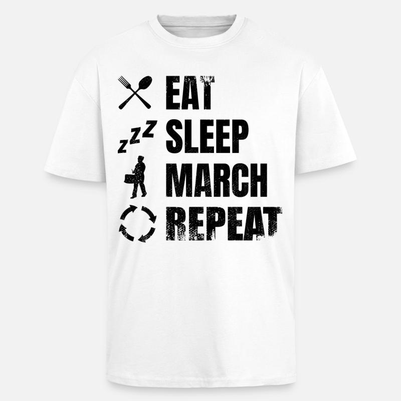 Eating, sleeping, drumming, repeating - Unisex Oversized Heavyweight T-shirt - white