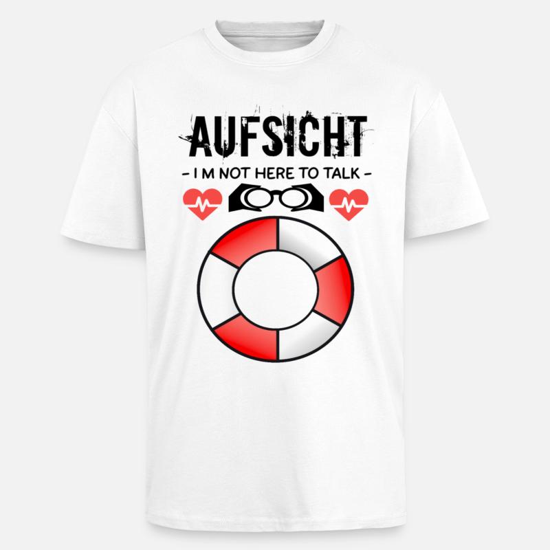Aufsicht - Badeaufsicht - Oversized Heavyweight Unisex T-Shirt - Weiß