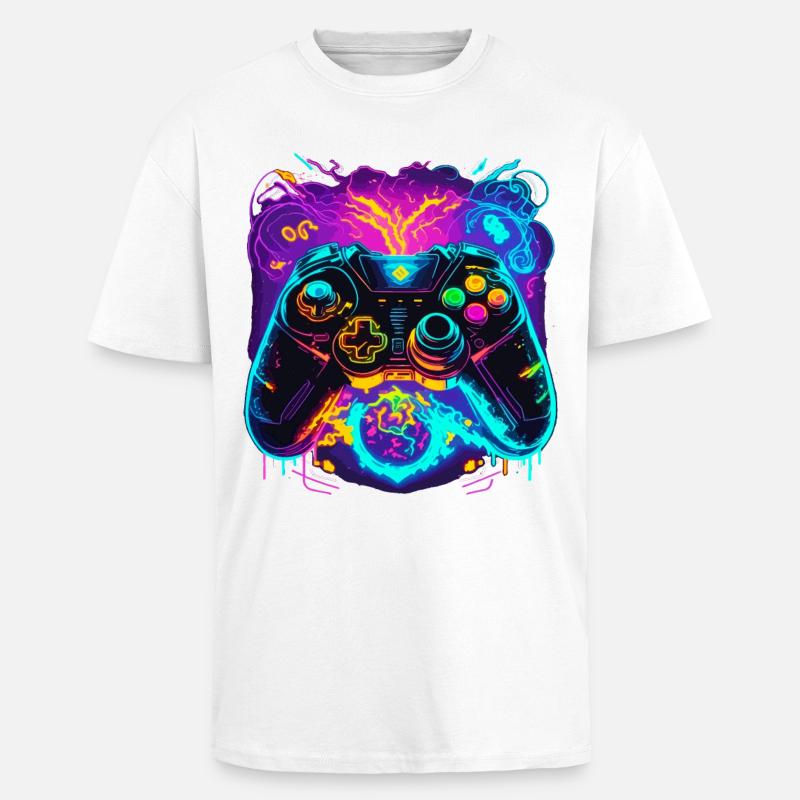 Power Graffiti Gaming Controller - Oversized Heavyweight Unisex T-Shirt - Weiß