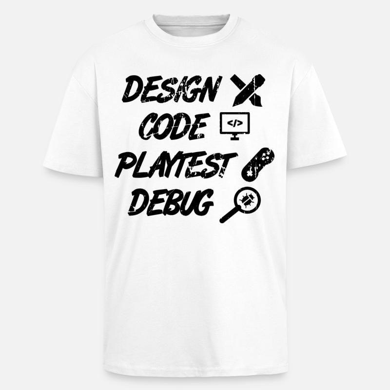 Design Code Playtest Debug - Unisex Oversized Heavyweight T-shirt - white