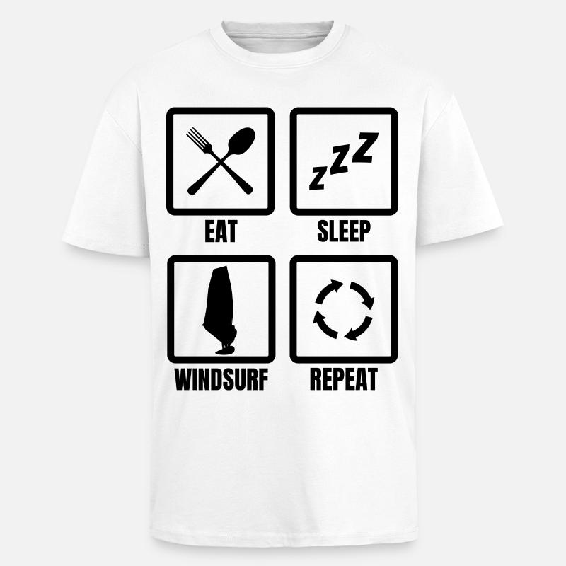 Windsurfer Routine - Oversized Heavyweight Unisex T-Shirt - Weiß