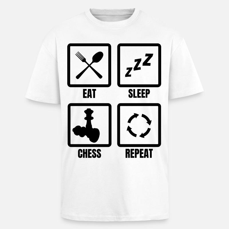 Schach Routine - Oversized Heavyweight Unisex T-Shirt - Weiß