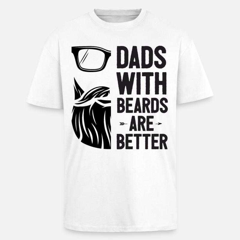 Väter mit Bärten sind besser - Oversized Heavyweight Unisex T-Shirt - Weiß