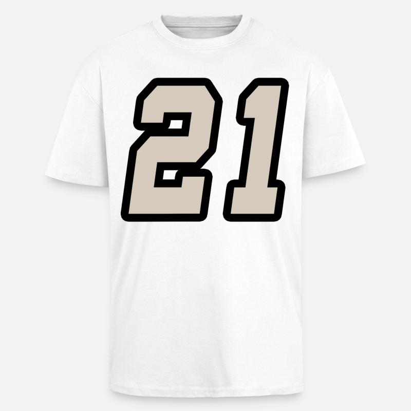 Nummer einundzwanzig 21 - Oversized Heavyweight Unisex T-Shirt - Weiß