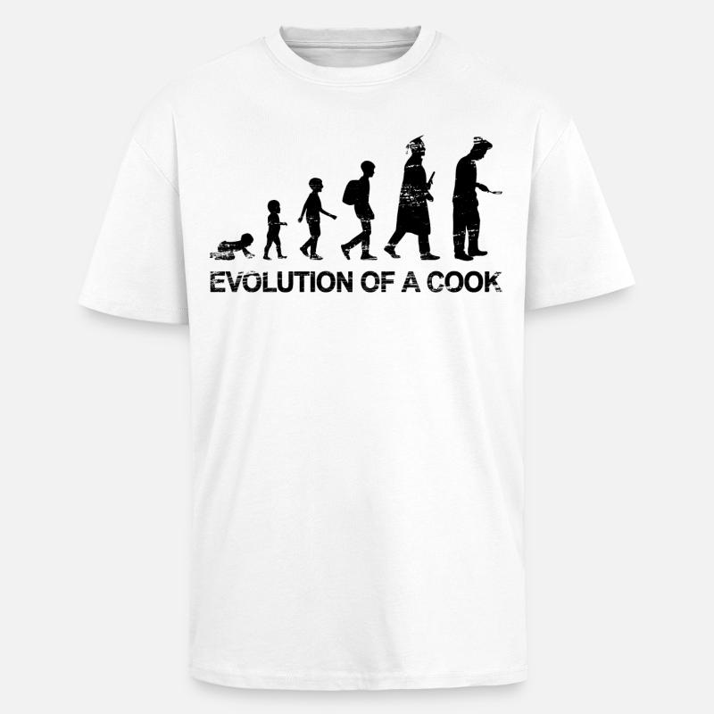 Chef Evolution - Unisex Oversized Heavyweight T-shirt - white