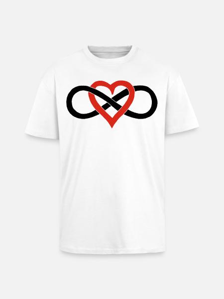 Infinite Love (Black) - Unisex Oversized Heavyweight T-shirt - white