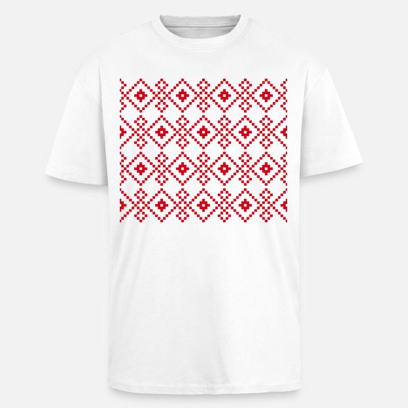 Pull uni de Noël (rouge) - T-shirt unisexe oversize épais - blanc