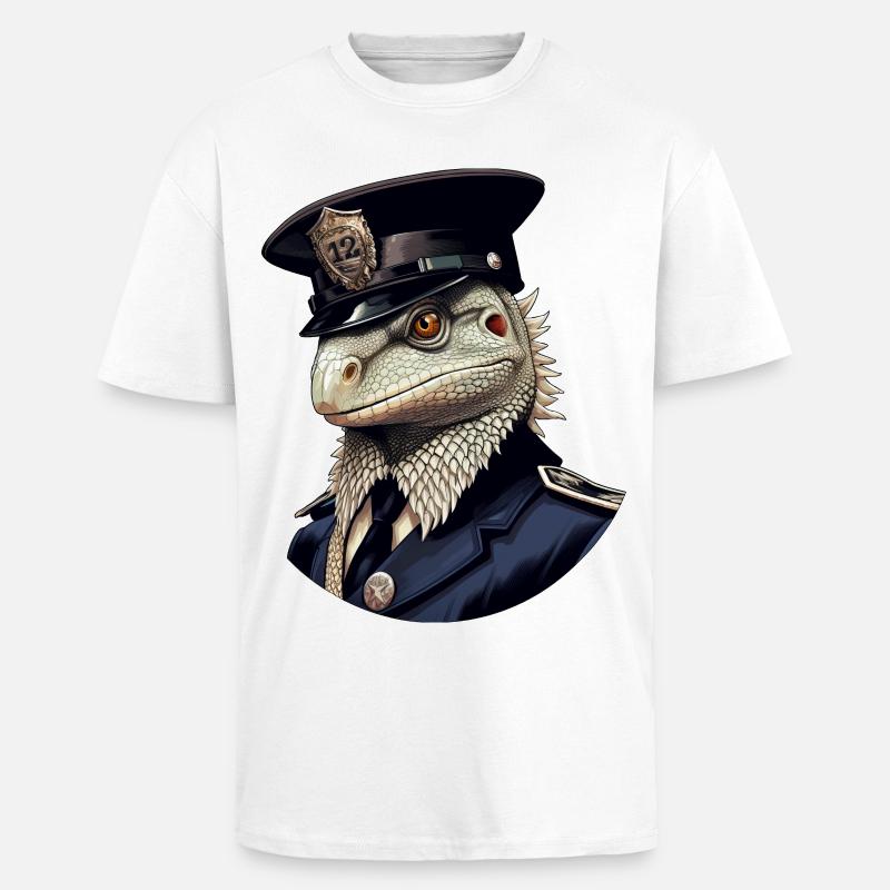 Polizei Eidechsen - Oversized Heavyweight Unisex T-Shirt - Weiß