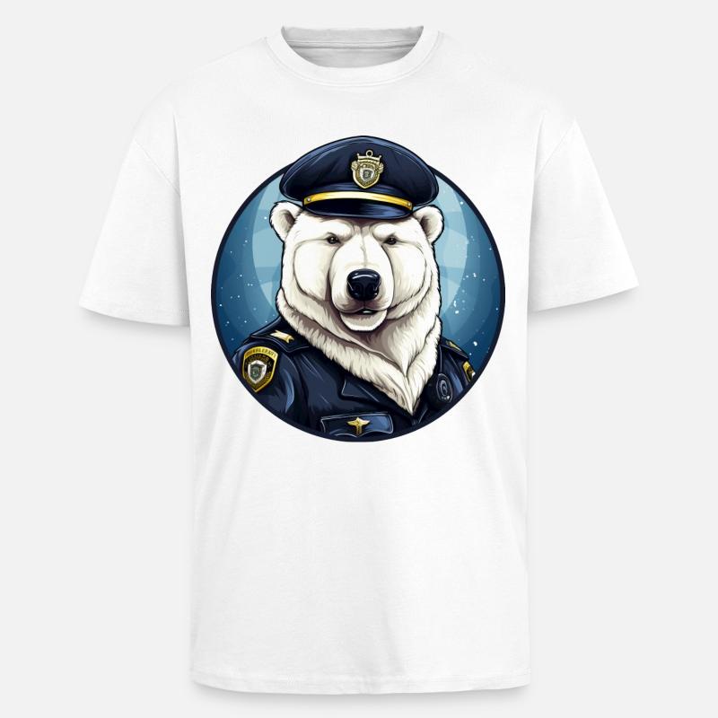 Eisbären Polizei - Oversized Heavyweight Unisex T-Shirt - Weiß