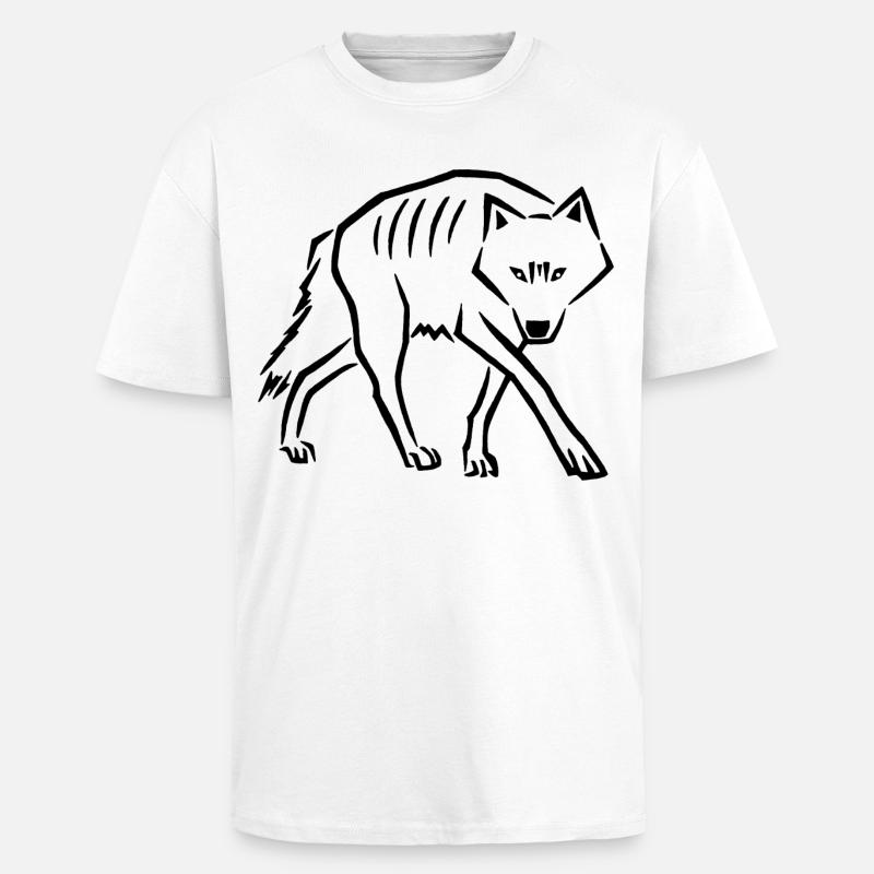 Wolfsschritte (Schwarz) - Oversized Heavyweight Unisex T-Shirt - Weiß